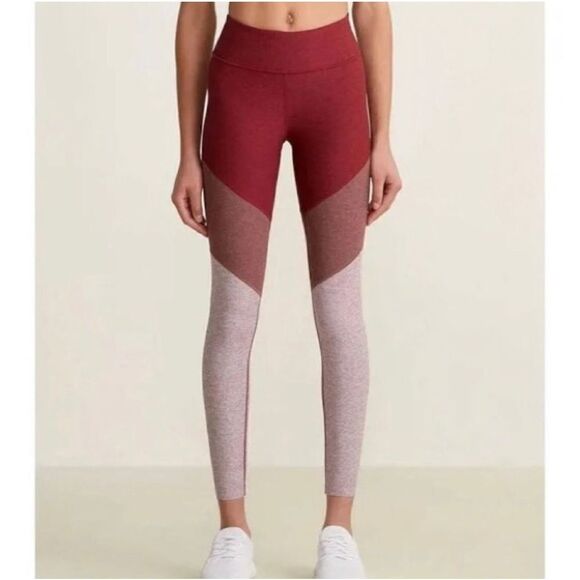 Outdoor Voices Tri-Color Springs Burgundy Red Athletic 7/8 Leggings Size Medium - Picture 10 of 10